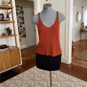 Bishop + Young Orange Tulum Sweater Tank Size Large